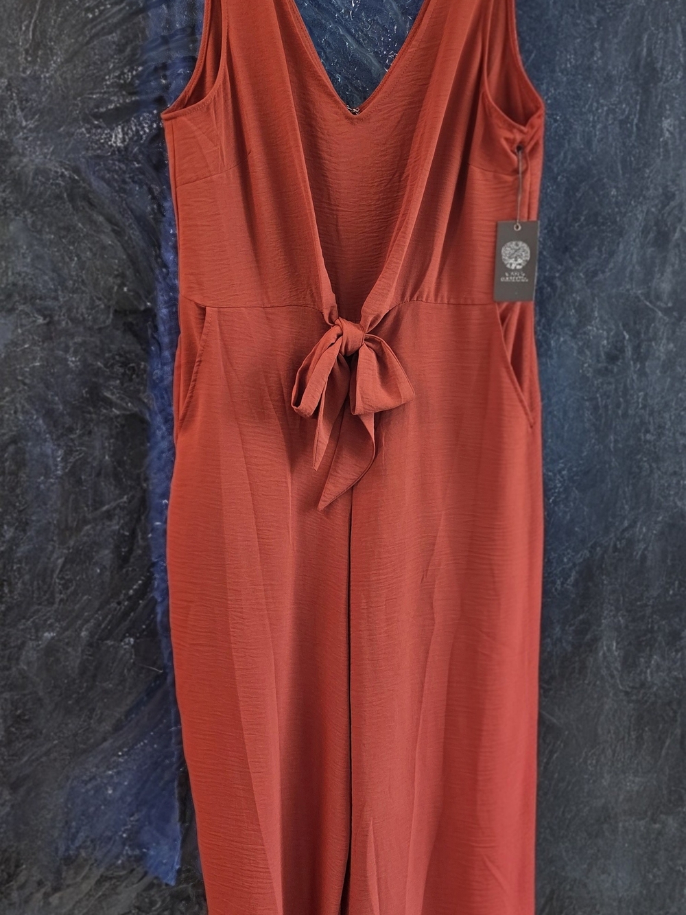 Vince Camuto Rust Red Sleeveless Tie-Front Jumpsuit - NWT